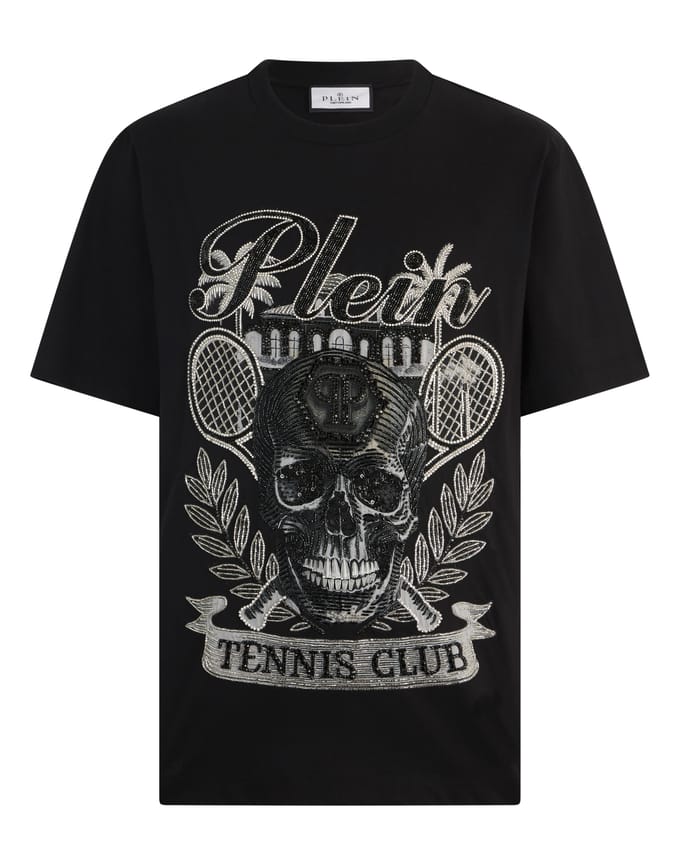 Round Neck T-Shirt Skull Tennis