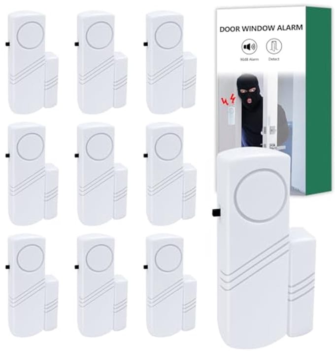 Deurraam Alarm - Beveiligingssensor - Huis Beveiligen - Luid 90dB Geluid - 10 Stuks - Wit
