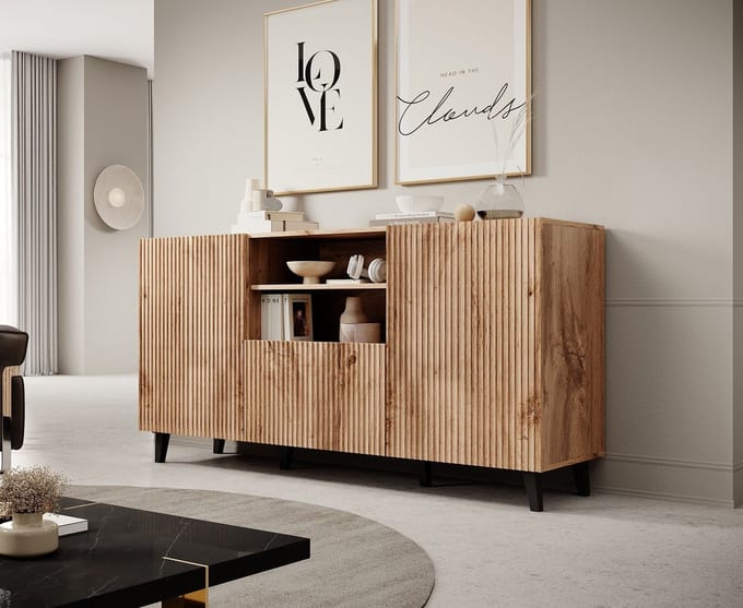 Meubella - Dressoir Vintar - Eiken - 150 cm