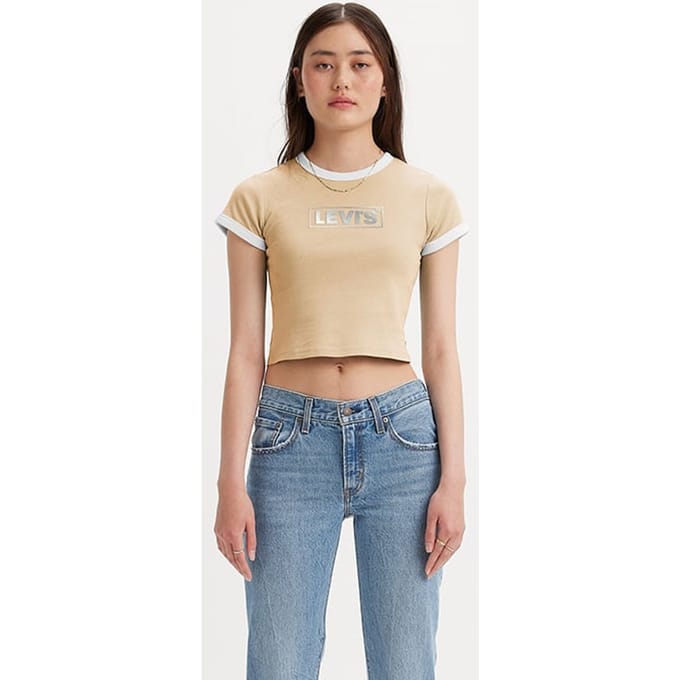 Levi's Graphic T-shirt Beige Größe: L | Hemden Outlet | Damen | Braun