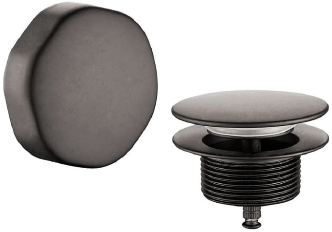 Sanifun knop en badplug Arthur Gunmetal – Luxe afbouwdeel voor badafvoer