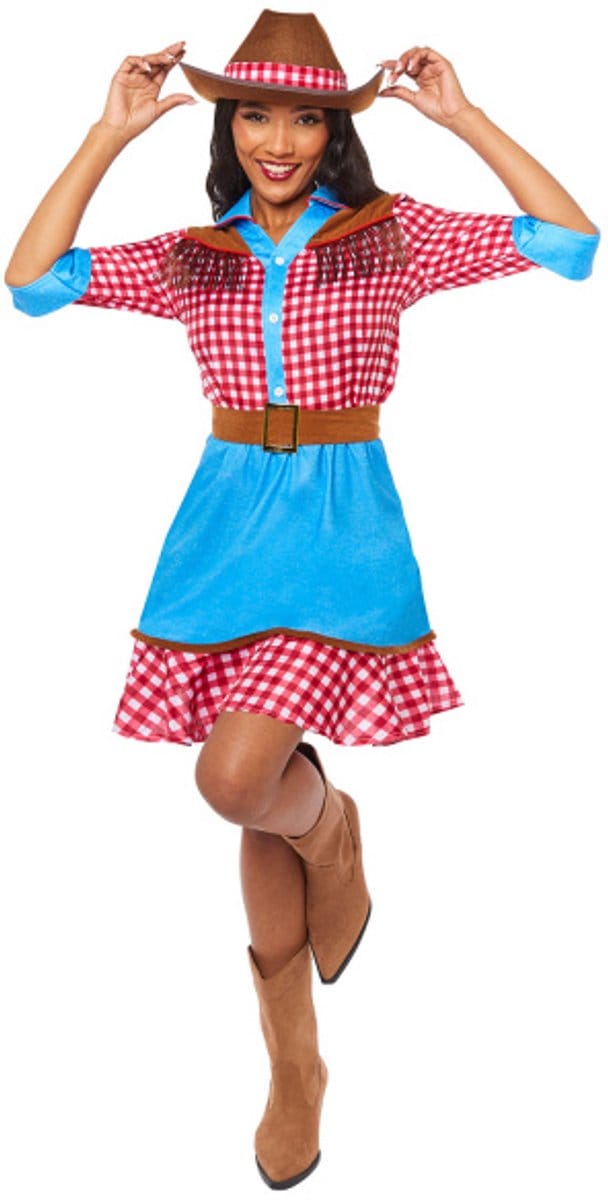 Cowgirl Kostuum Delilah met Hoed - Maat M/L