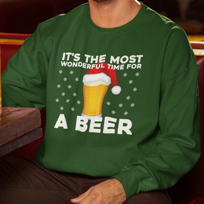 Foute Kerst Trui Groen It's The Most Wonderful Time For A Beer M