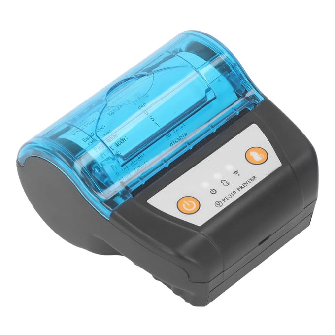 Imprimante de reçus Bluetooth 80 mm Imprimante d'étiquettes portable Machine d'impression thermique sans fil Batterie intégrée blue