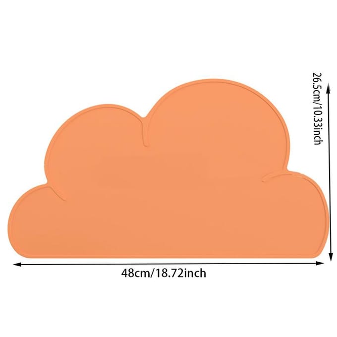 Set de table en silicone de qualité alimentaire pour enfants, résistant à la chaleur, antidérapant, facile à nettoyer 1pcs orange