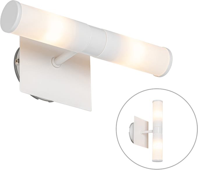 QAZQA bath - Moderne Wandlamp voor binnen voor badkamer - 2 lichts - D 11.5 cm - Wit -