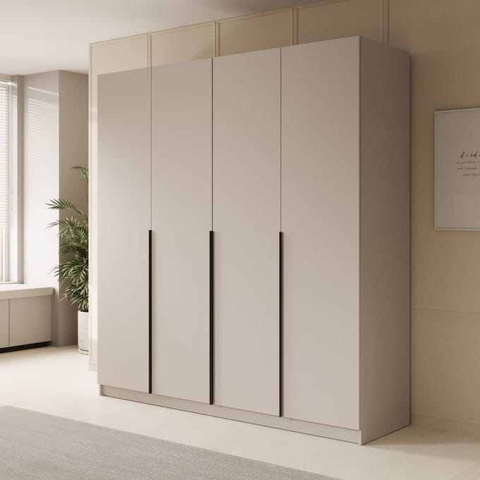 Meubella - Kledingkast Sabre - Beige - 200 cm