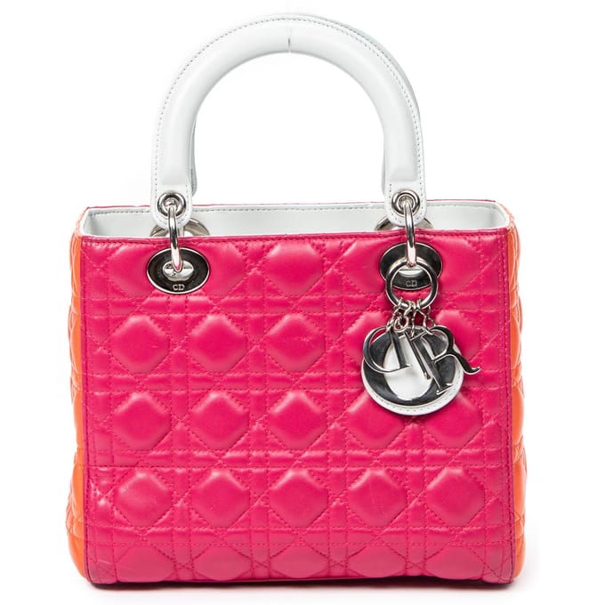 Medium Tricolor Lady Dior  Schoudertas