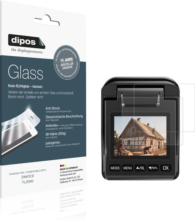 dipos – 2x Matte Pantserfolie geschikt voor ZIMOCE TL2000 | 9H Screenprotector