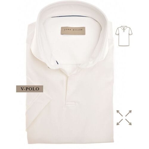 John Miller Slim-Fit Hyperstretch Short Sleeve V-Polo Antiekwit / male