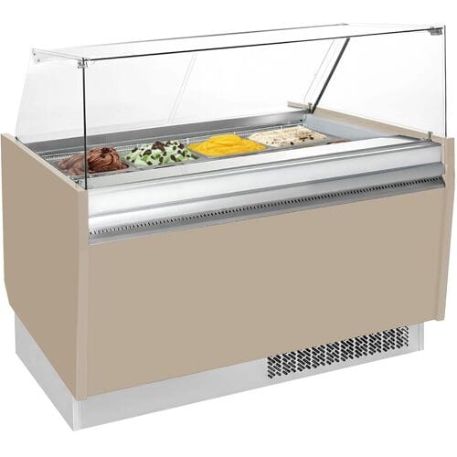 GGM Gastro Eistheke LIAM - 1560mm - Statisch - für 13+13x 5 Liter Eisbehälter - Beige Beige