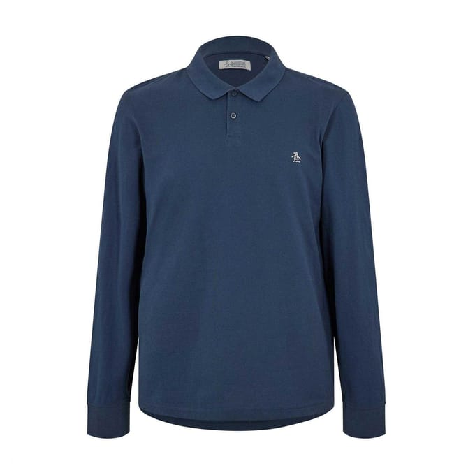 Original Penguin Herenpolo met lange mouwen (Yale Blauw)