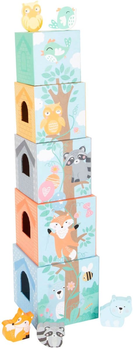 Small Foot - Stacking Tower with Forest Animals Pastel 10 pcs.