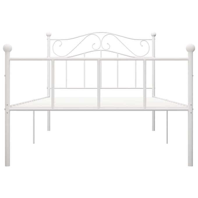 vidaXL - Bedframe - metaal - wit - 90x200 - cm