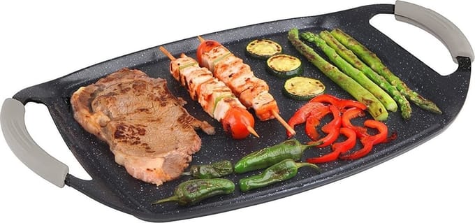 Cheffinger Grillplaat XXL - 47cm - Zwart - Inductie