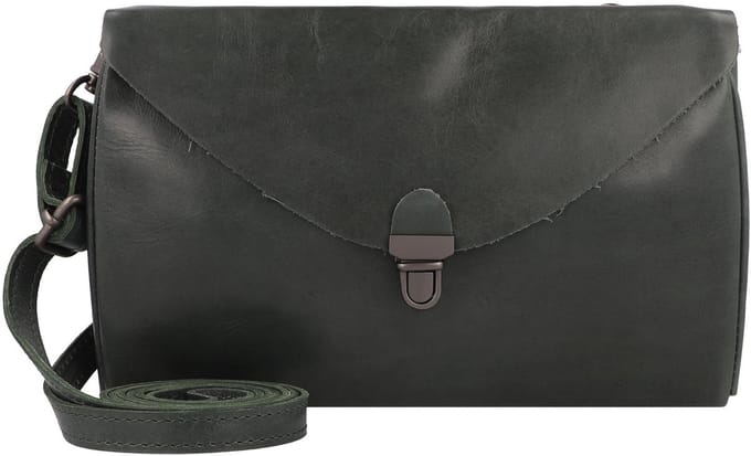 HAROLD'S Leren Schoudertas Koppeling Fold Handbag Clutch Green Donkergroen