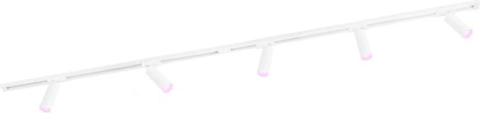 Ledvion - Smart LED Railverlichting 2M + 5 Railspots (4.9W - RGB - Wit - Dimbaar) - 1-Fase