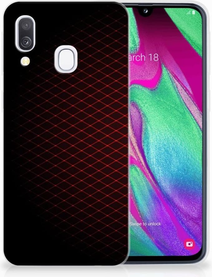 Samsung Galaxy A40 TPU bumper Geruit Rood