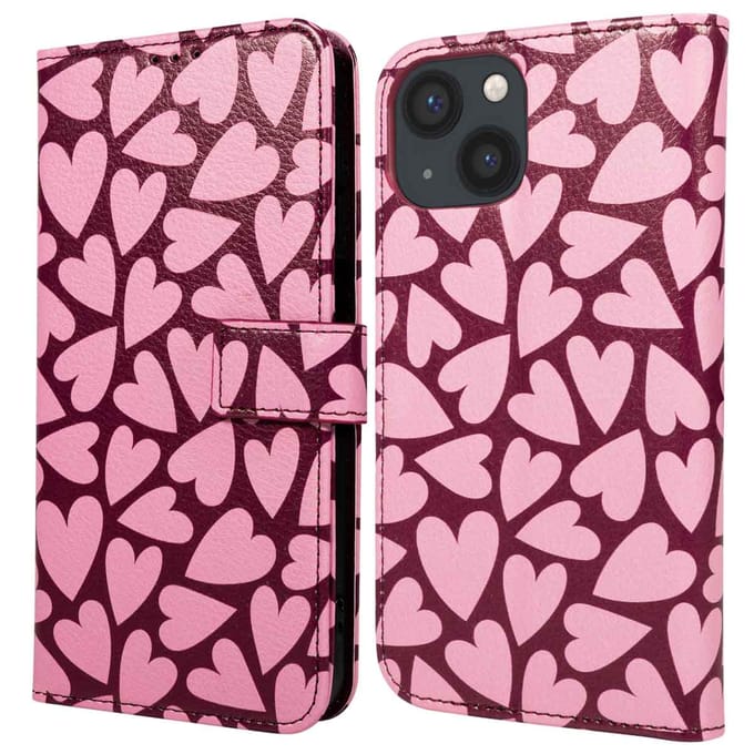 imoshion Hoesje - Geschikt voor Apple iPhone 14 - Design Bookcase smartphone - Hearty Blush