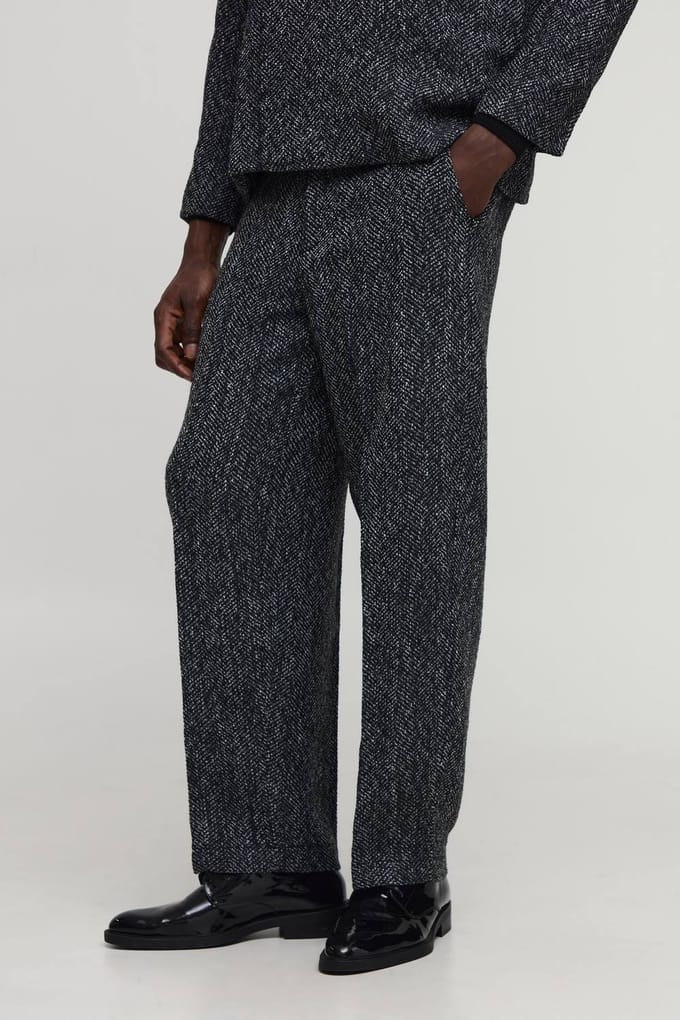 Relaxed Fit Boucle Op Maat Gemaakte Broek | Black | Size 32