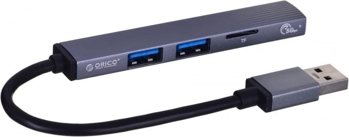 Orico Usb-Hub/Splitter Voor Laptop, 3 Usb-A-Poorten En Microsd-Kaartlezer (5 Gbps)