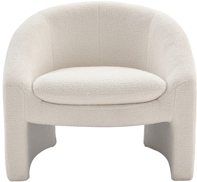 Vente-unique Fauteuil in wit bouclé OSSANA