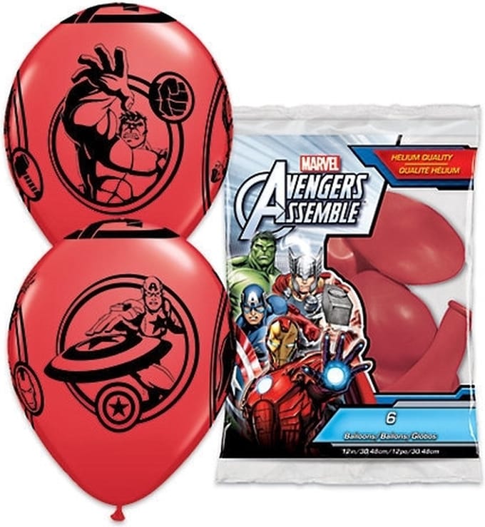 Avengers Assemble ballonnen rood ø 30 cm. 6 st.