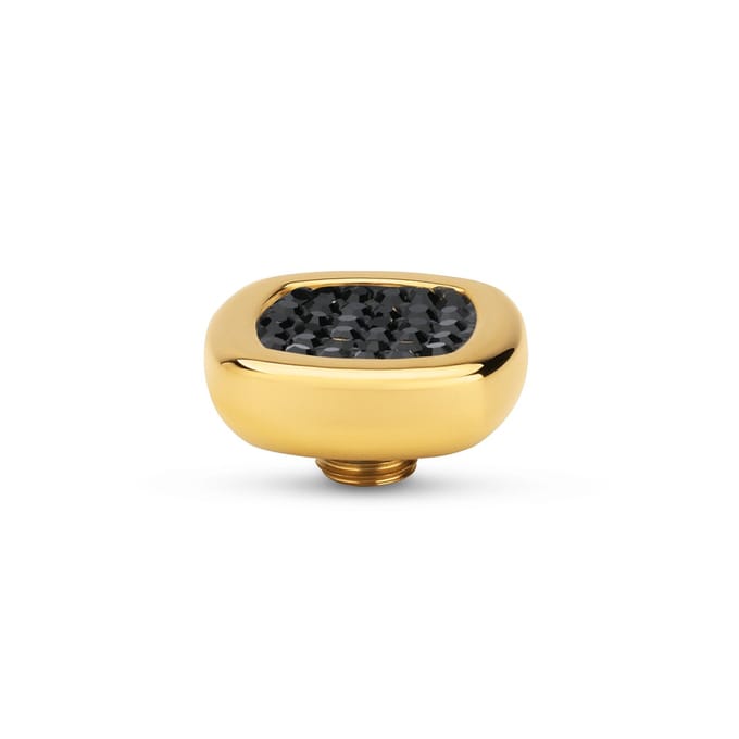 Melano Vivid Shiny Square Steentje Black Goud