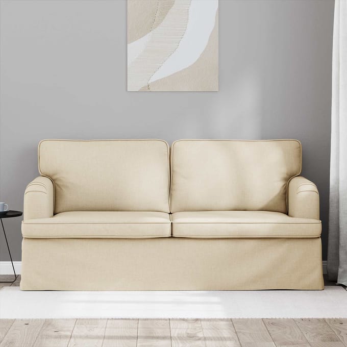 vidaXL - Bank - Crème - 162 - x - 80 - x - 85 - cm - Stof