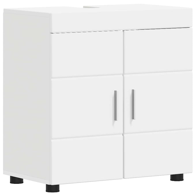 vidaXL - Badkamerkast - set - TULUM - Wit - 60 - x - 34 - x - 63 - cm - Bewerkt - hout