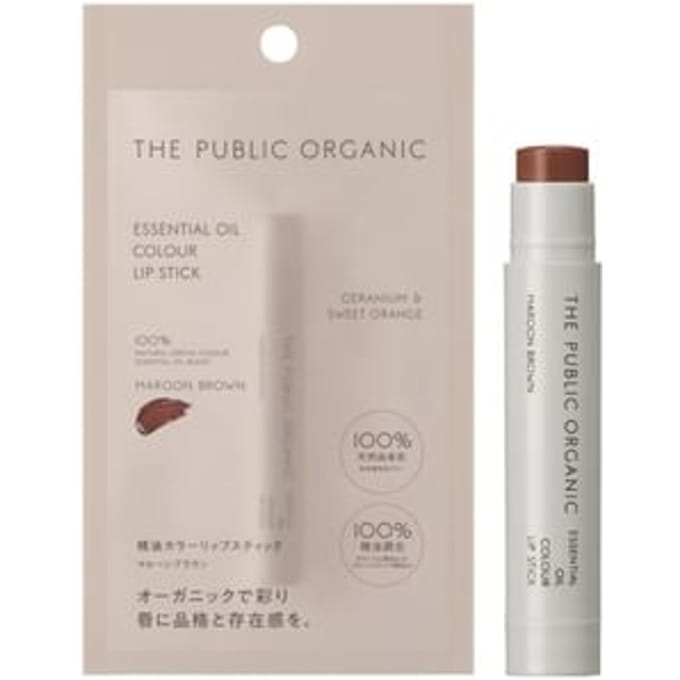 THE PUBLIC ORGANIC - Essential Oil Color Lip Stick Maroon Brown