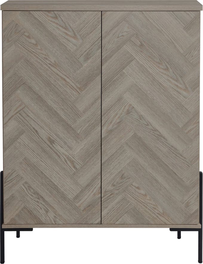 Charlene-Highboard - 2-deurs - Visgraat Eikenlook