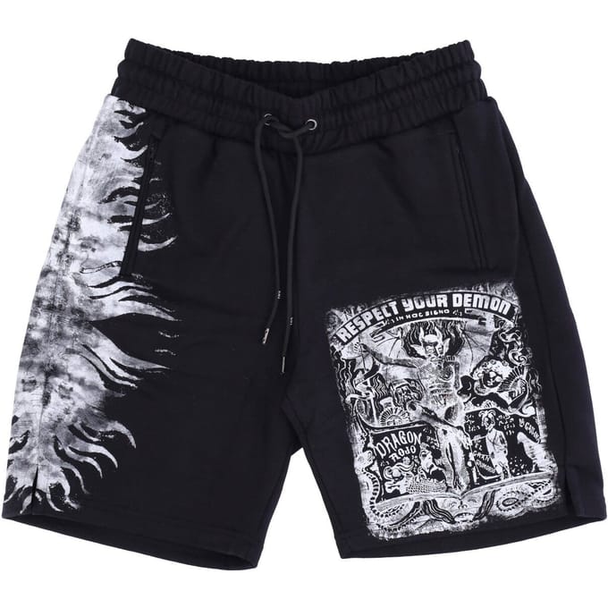 Respect Your Demon Korte trainingsbroek voor heren zwart