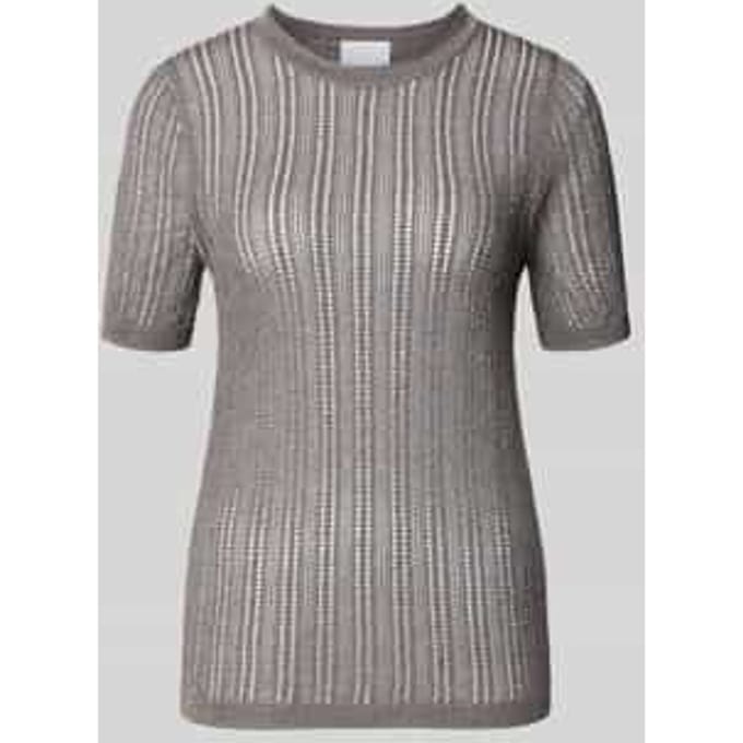Glanzend gebreid shirt met ronde hals