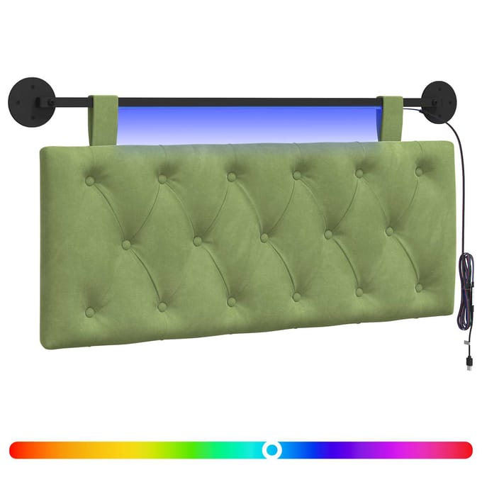 vidaXL - Hangend - hoofdbord - Lichtgroen - Fluweel