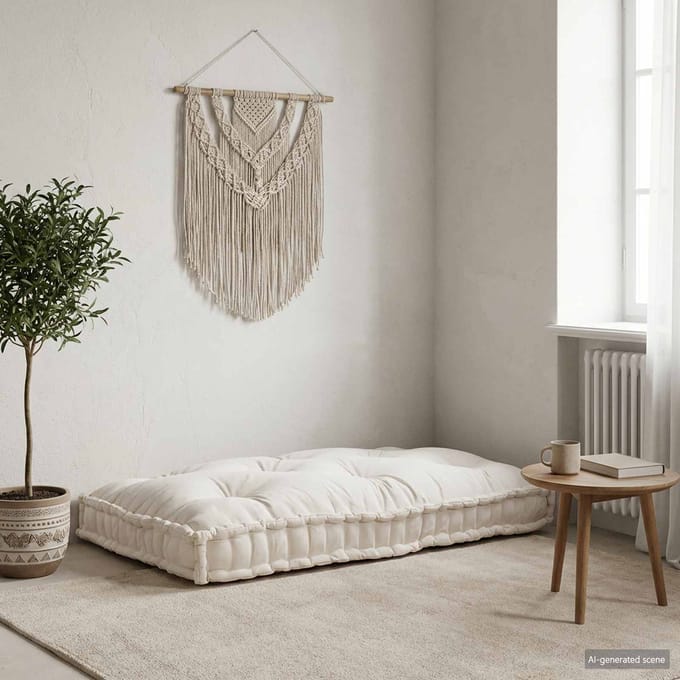 vidaXL - Pallet - Sofa - Kussen - Crèmekleurig - 120 - x - 80 - x - 12 - cm - Stof