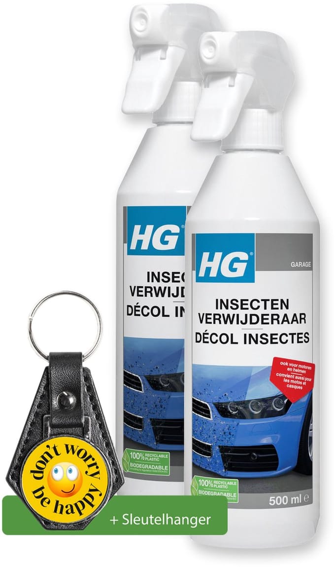 HG insecten verwijderaar 500ml - Auto Shampoo - 2 Stuks - inclusief sleutelhanger