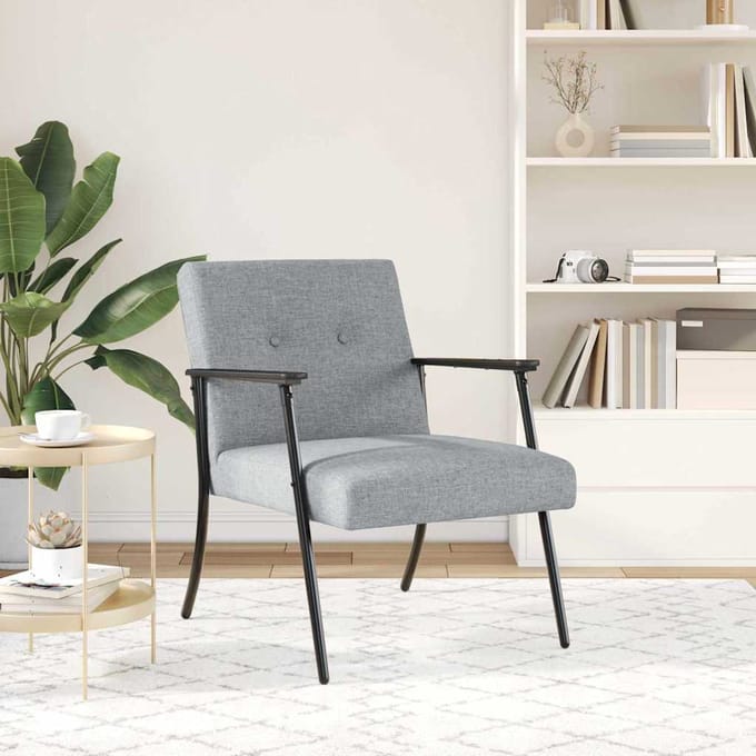 vidaXL - Fauteuil - Lichtgrijs - Stof