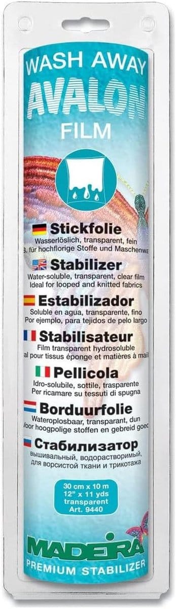 Filmwasbare Borduurfolie 0,3x10m - Transparant