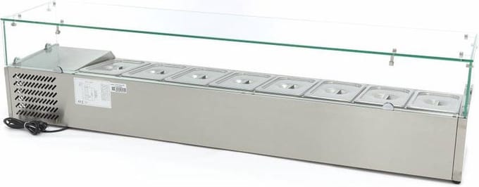 Opzetkoelvitrine - 180 cm - 8 x 1/3 GN Bakken