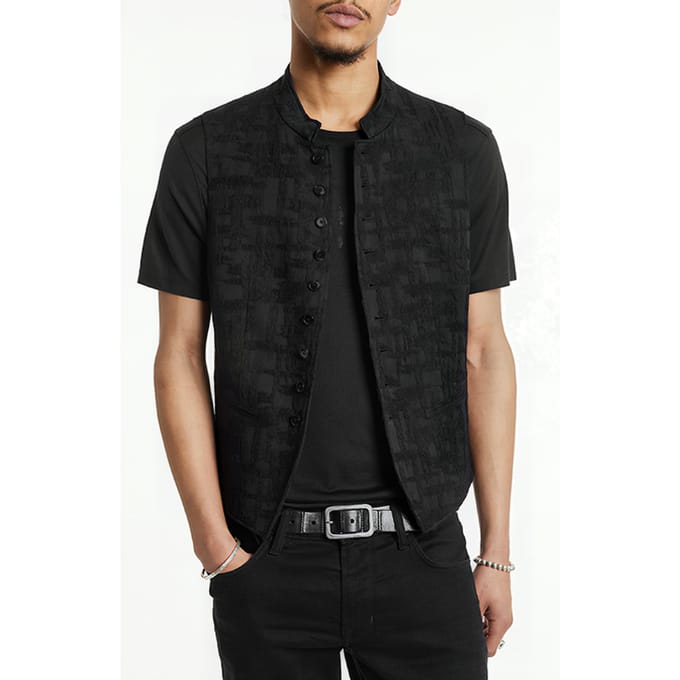 John Varvatos Multi Button Front Closure Black Taglia: 48 | Giacche senza maniche Outlet | Uomo | Nero