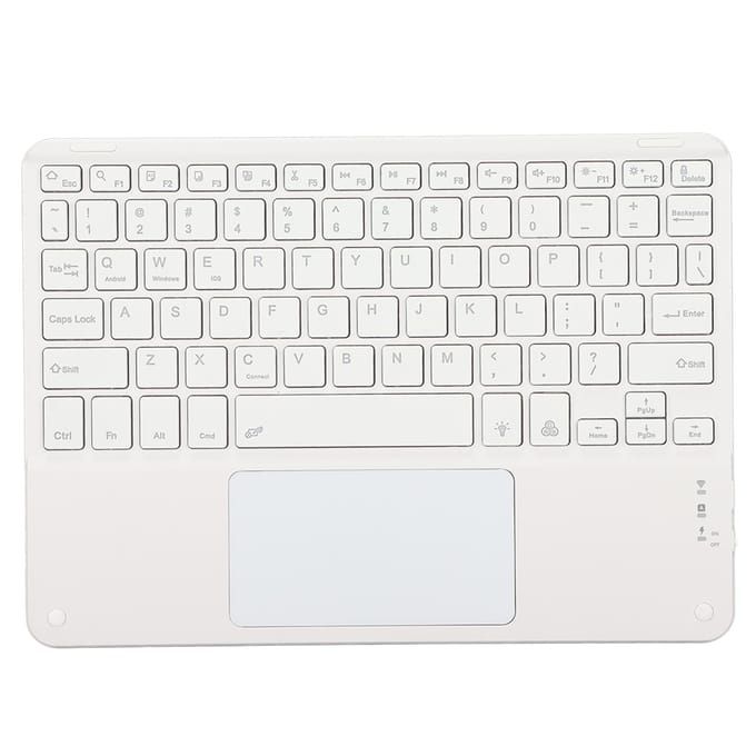 Draadloos Toetsenbord met Touchpad Vierkante Toetskap Ultradun 10 inch Draadloos Toetsenbord met RGB wit