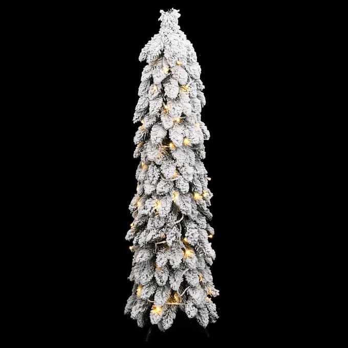 vidaXL Kunstkerstboom met verlichting en sneeuw 80 LED's 150 cm