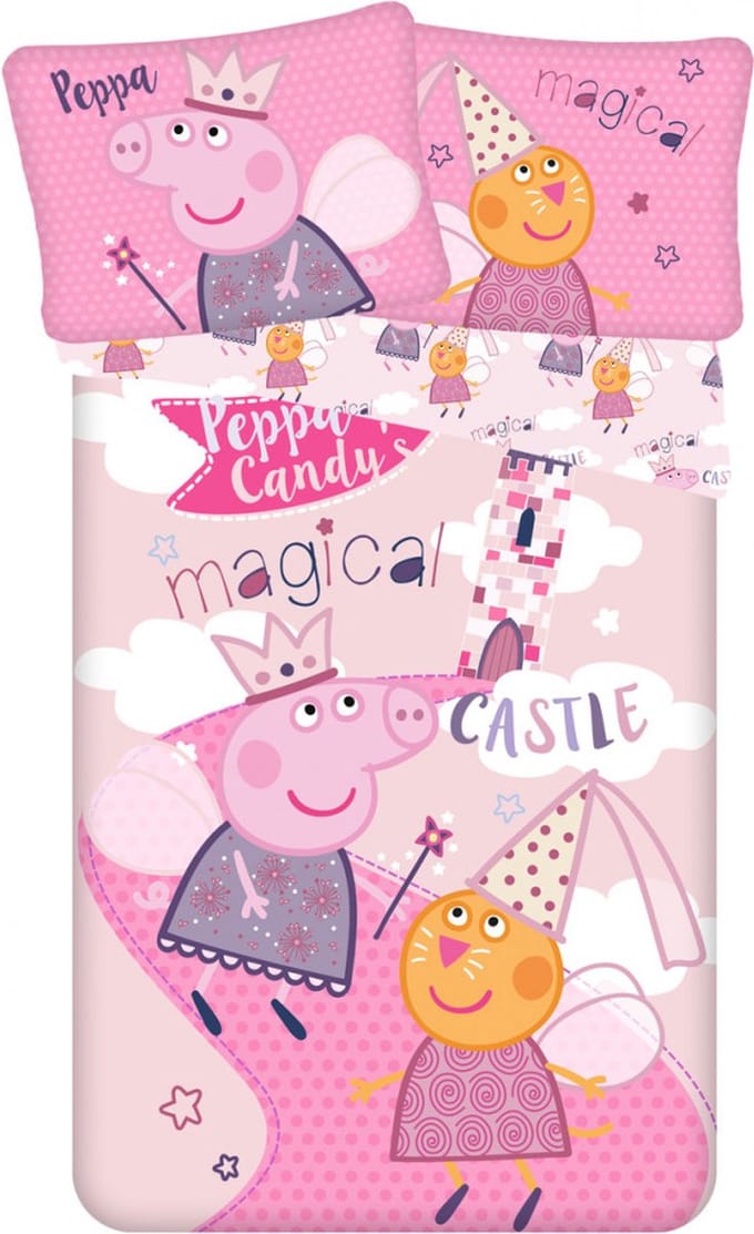 Peppa Pig Dekbedovertrek 140 x 200 cm met Kussensloop 70 x 90 cm - Roze