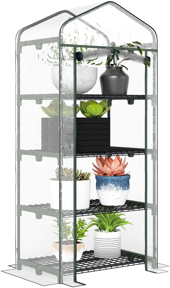 Outsunny - Foliekas - met 4 Niveaus - Transparant - 845-228V03