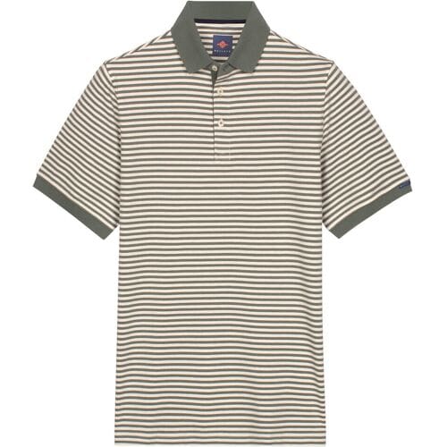 Baileys Polo Yarn Dyed Stripes Cotton Subtle Stretch Thyme Green / male