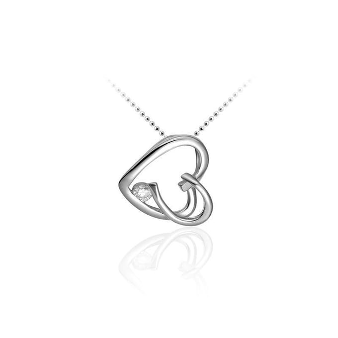 Juwelier Emo - Zilveren Ketting met hanger - Hart Ketting Zilver - 01112 - LENGTE 45 CM