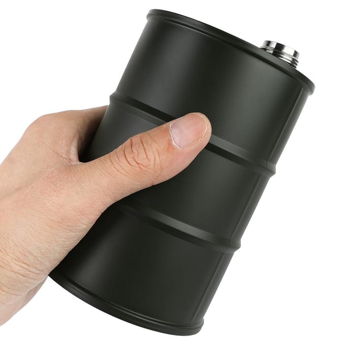 700ml Draagbare Roestvrijstalen Bierfles Wijn Likeur Heupfles met Afsluitdeksel(leger groen) gray