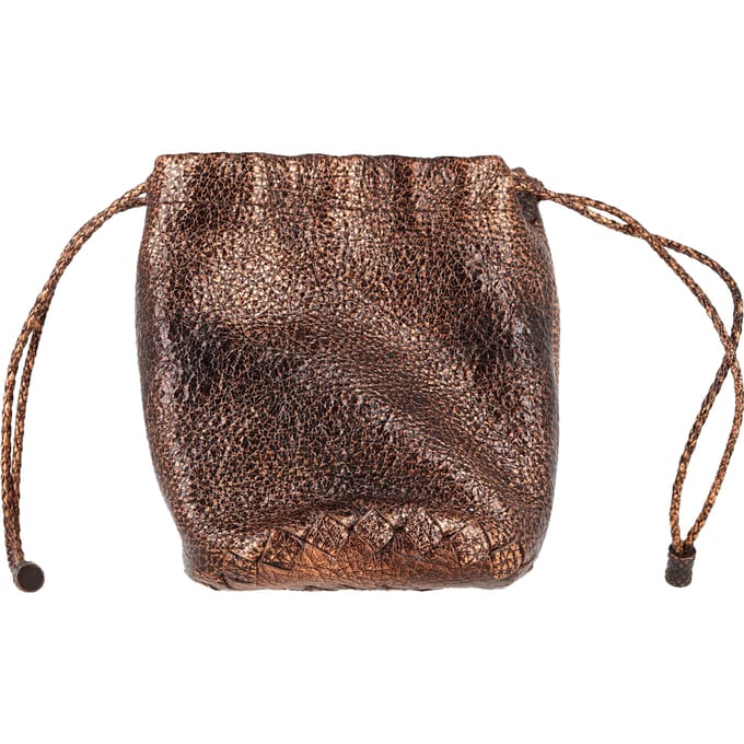 Bottega Veneta Trekkoord Tas in Bronzen Cervo Leder