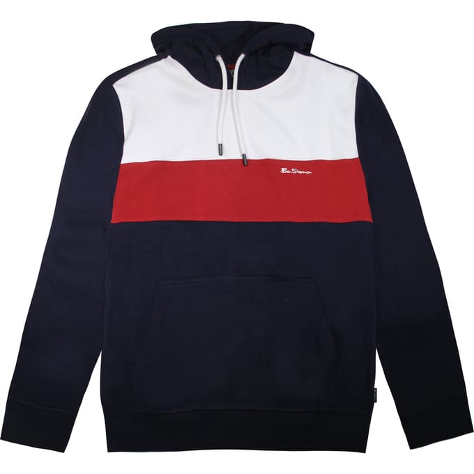 Ben Sherman Heren Navy Hoodie met panelen